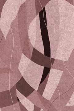 Moderne abstracte minimalistische vormen en lijnen in bruin nr. 8 van Dina Dankers
