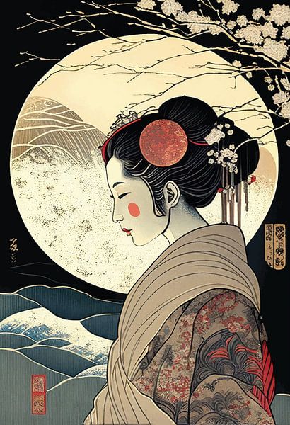 Geisha in het park van Ariadna de Raadt-Goldberg