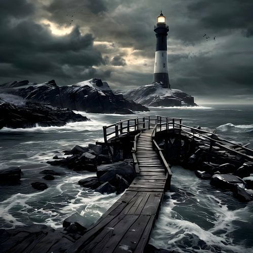 Lighthouse in the evening, almost monochrome