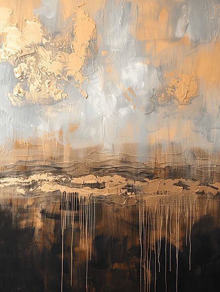 Modern and abstract in earth tones and gold by Studio Allee