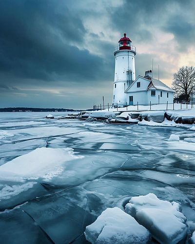 Lighthouse in winter