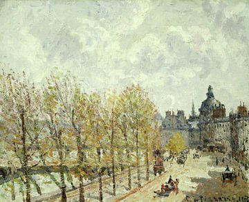 Camille Pissarro,De Malaquais Quay in de ochtend, zonnig weer, 1