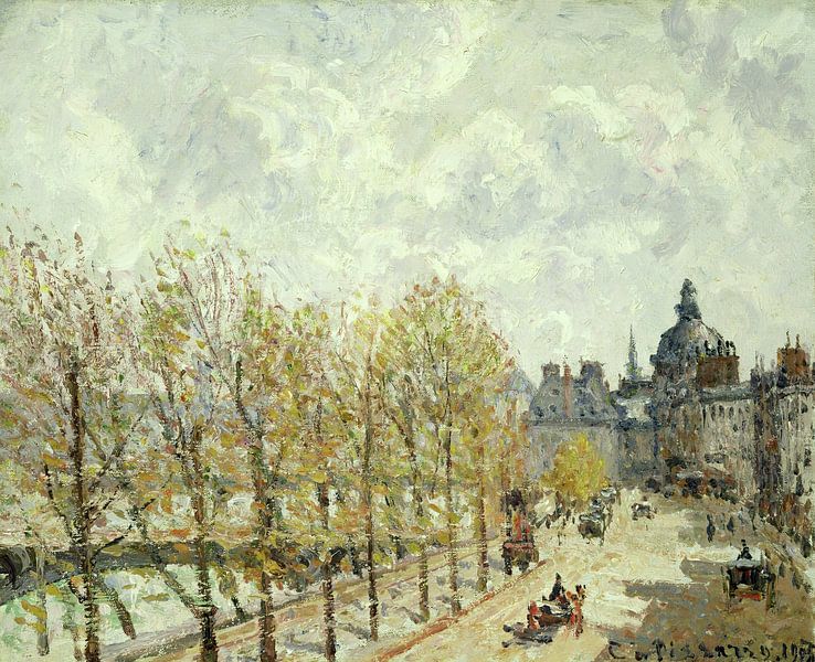 Camille Pissarro,The Malaquais Quay in the morning, sunny weather, 1 by finemasterpiece