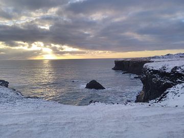 Winterzon in IJsland van Mischa Veldhuis Fotografie