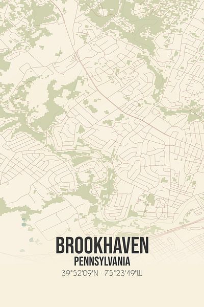 Vintage map of Brookhaven (Pennsylvania), USA. by Prints of Place