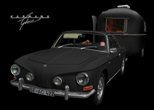 VW Karmann-Ghia (Type 34) with Fathi caravan