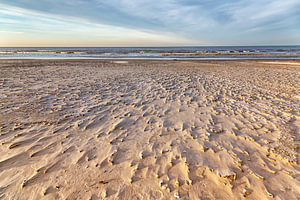 Flutlicht über dem Nordseestrand von Ameland