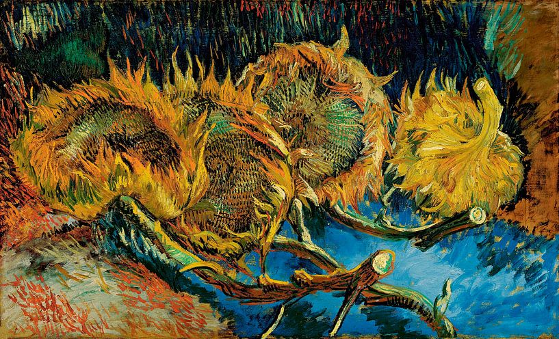 Four sunflowers gone to seed, Vincent van Gogh by Masterful Masters