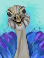Kleurrijke struisvogeltekening