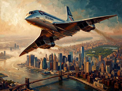 Het gouden afscheid van de Concorde boven New York City