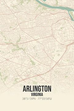 Carte ancienne d'Arlington (Virginie), États-Unis. sur Rezona