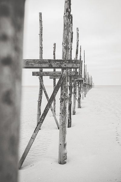 Strand setting in zwart-wit van Lydia