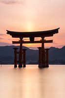 Miyajima island -  Itsukushima Floating Torii Gate at sunset
