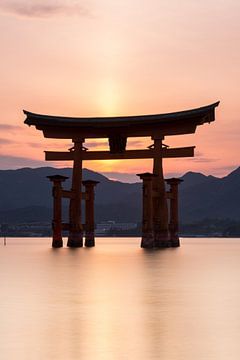 Miyajima island -  Itsukushima Floating Torii Gate at sunset by Marcel van den Bos