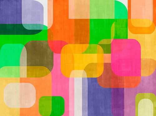 Geometrische kleurblokken uit het midden van de vorige eeuw van Georgia Chagas