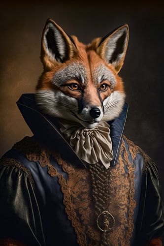 Middeleeuws geklede vos