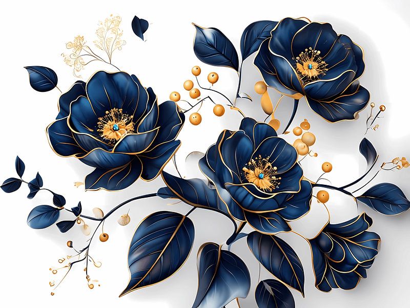 Midnight Bloom : L'élégance florale lumineuse par Artistic