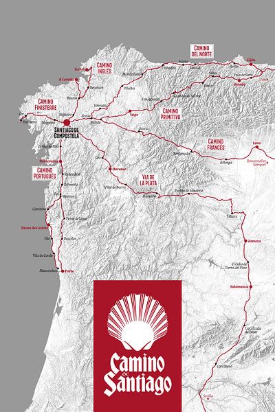 Camino de Santiago Kaart | Sint Jacobsroute van ViaMapia