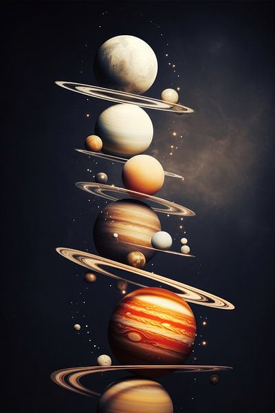 The planets by Digitale Schilderijen