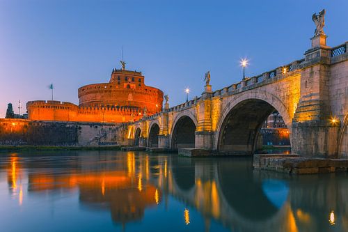Zonsopkomst San Angelo Brug en Castel Sant Angelo