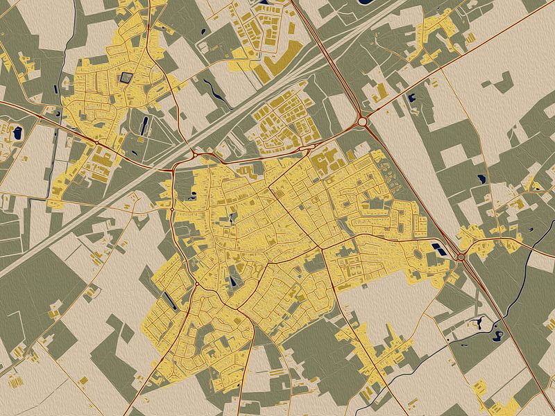Map of Eersel in the style of Gustav Klimt by Maporia
