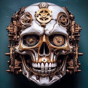 Crâne avec mouvement d'horlogerie sur ARTemberaubend