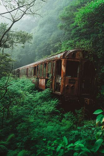 Verlaten trein in de jungle - Mystiek