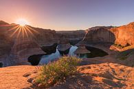 Zonsopkomst in Reflection Canyon, Lake Powell, Utah van Henk Meijer Photography thumbnail