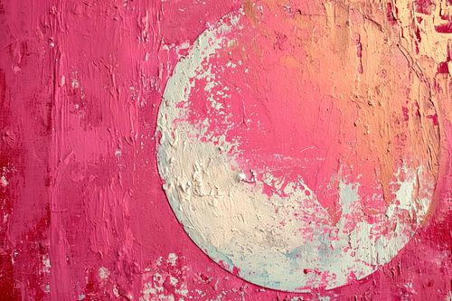 Lune rose à l'aube