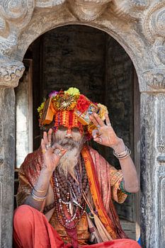 Sadhu (homme saint) à Katmandou - Népal