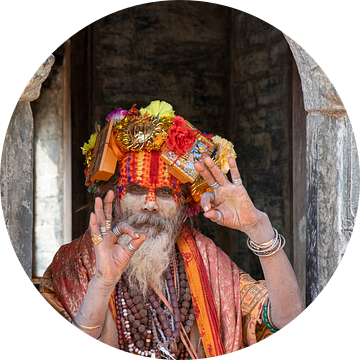 Sadhu (holy man) in Kathmandu - Nepal van Michelle Peeters