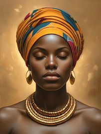 Afrikanische Frau, goldenes Licht von Hilde Remerie Fotografie und digitale Kunst