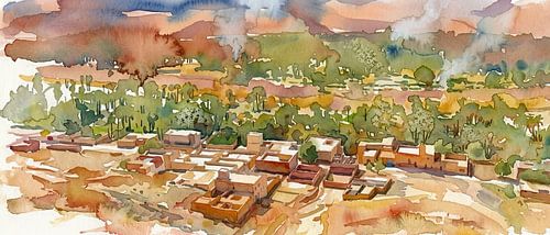 Panorama d'une oasis marocaine
