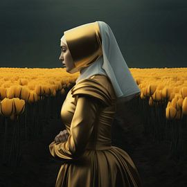 Surrealismus auf dem Tulpenfeld von Ton Kuijpers