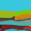 Het abstracte landschap Peel. van SydWyn Art