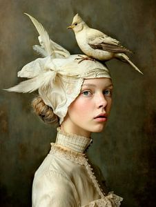 Kunstporträt: "Ich und mein Vogel"