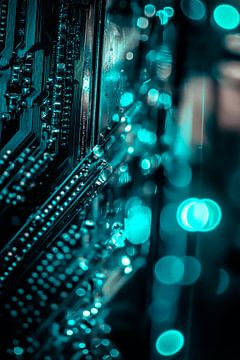 Futuristische printplaat met lampjes