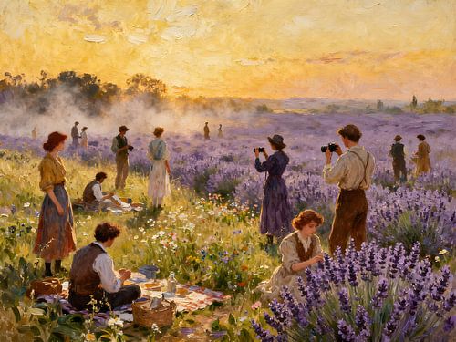 Picnic in a lavender field