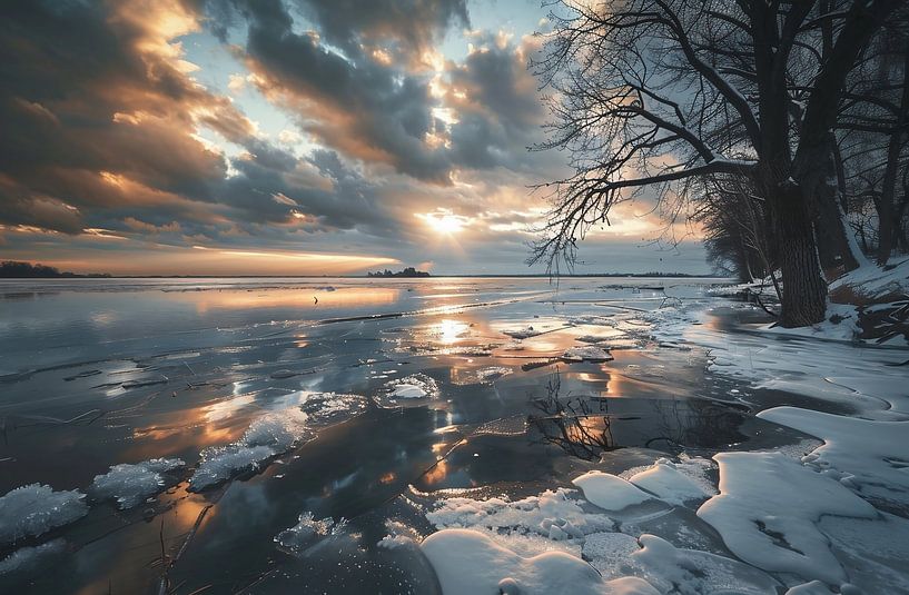 Morgenglühen in der Winterlandschaft von fernlichtsicht