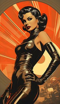 Futuristic Pin Up Girl - Comic Stil von Rosa Piazza