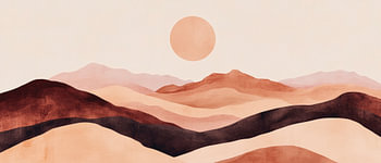 Coucher de soleil sur des collines douces