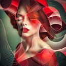 Lady in Red lines van Arjen Roos thumbnail