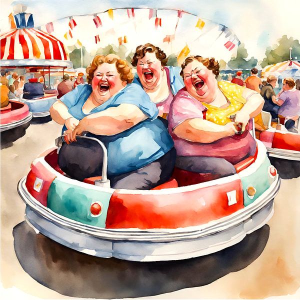 3 gemütliche Damen in einem Wagen von De gezellige Dames