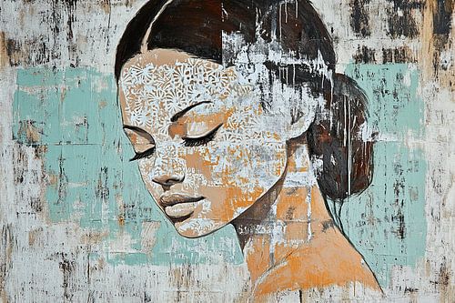 Vrouwengezicht | Patina Chic Elegance