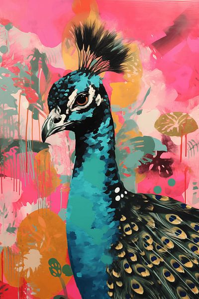 Colourful peacock by NJ Midnight Studio