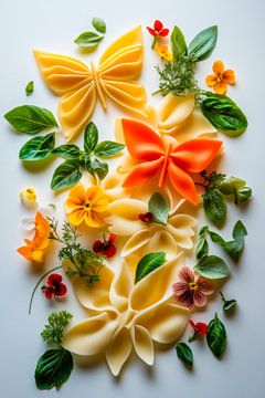 Pasta bloemenmix van Poster Art Shop