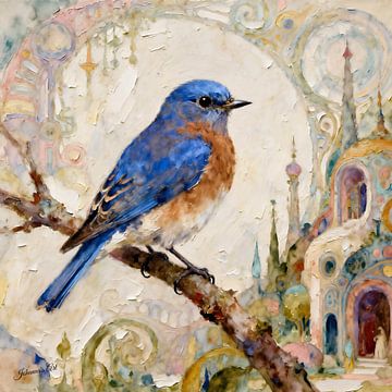Beautiful Birds of the World - Eastern bluebird1 by Johannas Art Creations