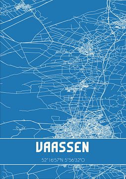 Blaupause | Karte | Vaassen (Gelderland) von Rezona