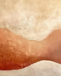 Art abstrait en terre cuite et dans des tons doux de terre sur Eva Lee