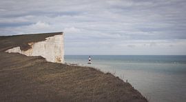 Lighthouse along the limestone cliffs at Beachy head by Jeffrey Hoorns